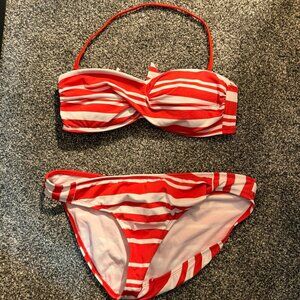 Kenneth Cole New York - red & white stripped bikini
